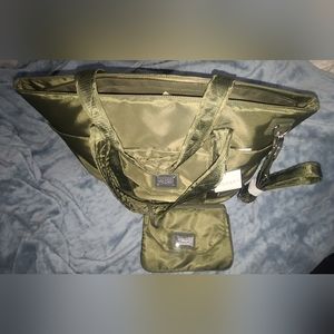 Travel tote with cross body bag.